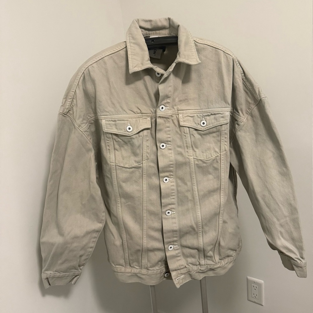 Men's Oversized Cream Denim Jacket